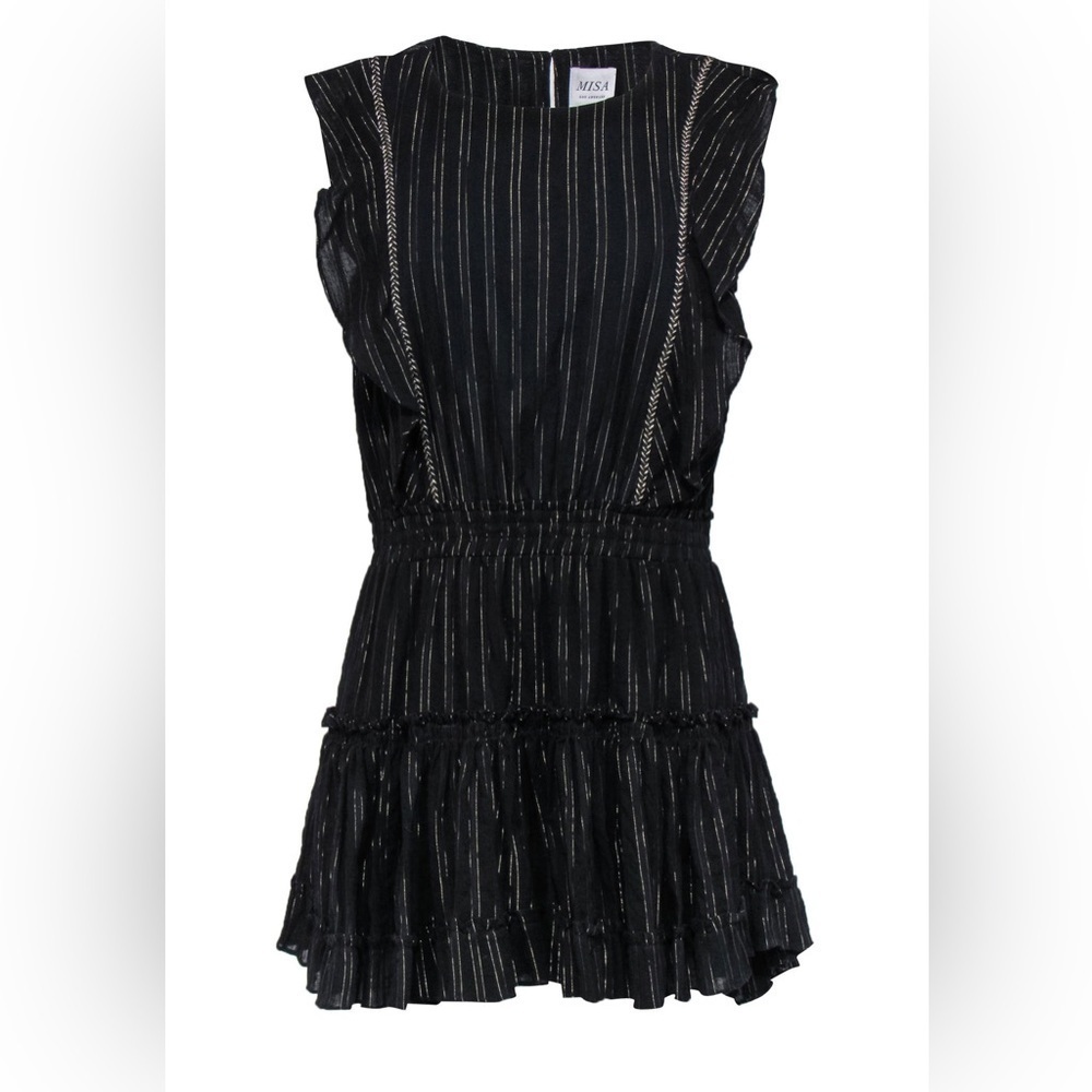 Misa Los Ángeles Women’s Black and Gold Mini Dress Size Large